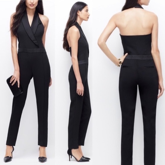 Ann Taylor Black Tuxedo Halter Jumpsuit NWT Size 18T - Picture 1 of 15